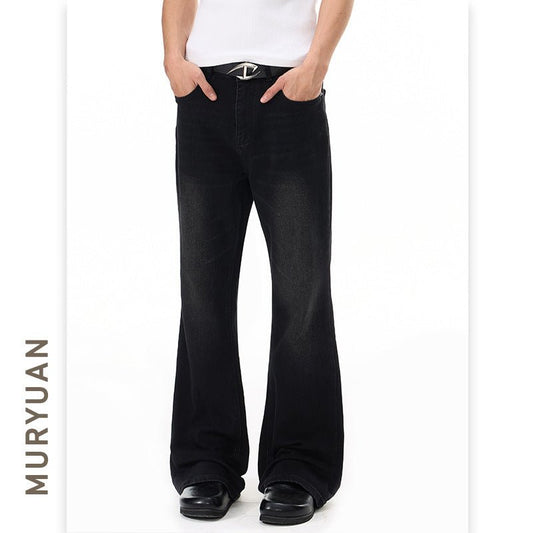 Men's Washed Black Slim Fit Flared Jeans for Men and Women - UrbanNest Co