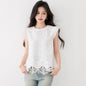 Elegant Chiffon Spliced Design Round Neck Blouse for Women Summer Sleeveless Top with Delicate Embroidery - UrbanNest Co