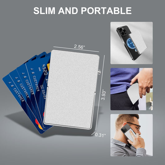RFID Blocking Wallet Minimalist Slim Card Holder for Magsafe with Adjustable Stand, Metal Pop Up Magnetic Wallet for Men TOYFID - UrbanNest Co