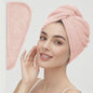 Solid color hair towel Textured dry hair cap 9.8 "X 25.5" absorbent hair towel wrap for button - down women - UrbanNest Co