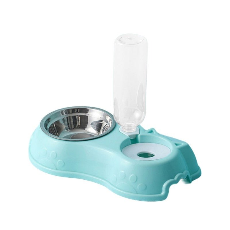 500ML Dog Bowl Cat Feeder Bowl With Dog Water Bottle Automatic Drinking Pet Bowl Cat Food Bowl Pet Stainless Steel Double 3 Bowl - UrbanNest Co