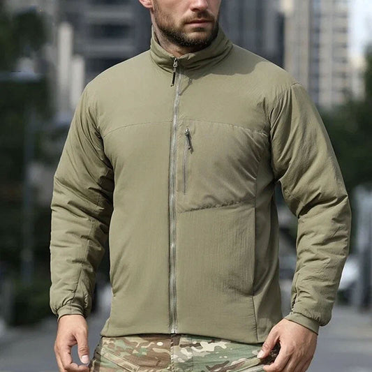 Men's Winter Warm Padded Jacket, Lightweight Hooded Tactical Parka, Outdoor Waterproof Windproof Cold - Weather Hiking Jacket. - UrbanNest Co