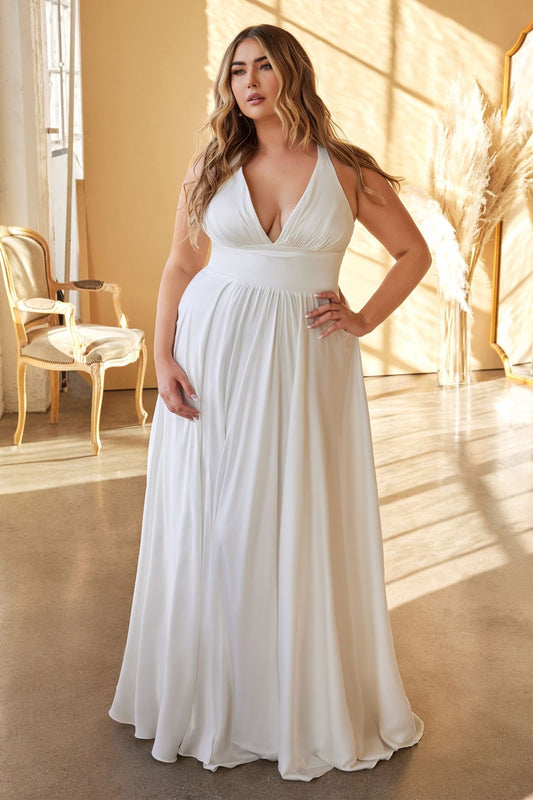 Plus Size Classic Soft Satin A - Line Dress - UrbanNest Co