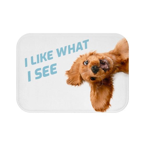 Funny Dog Looking Up Bath Mat - UrbanNest Co