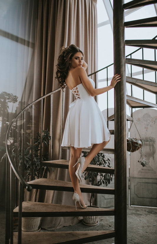 Short Wedding Reception Dress | Handmade Bridal Second Look | GLOWSYOU - UrbanNest Co