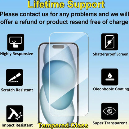 Clear Glass Film For iPhone 17 16 15 Pro Max Screen Protector For iPhone 11 12 13 14 15 Pro Tempered Glass iPhone13 Mini 16 Plus - UrbanNest Co