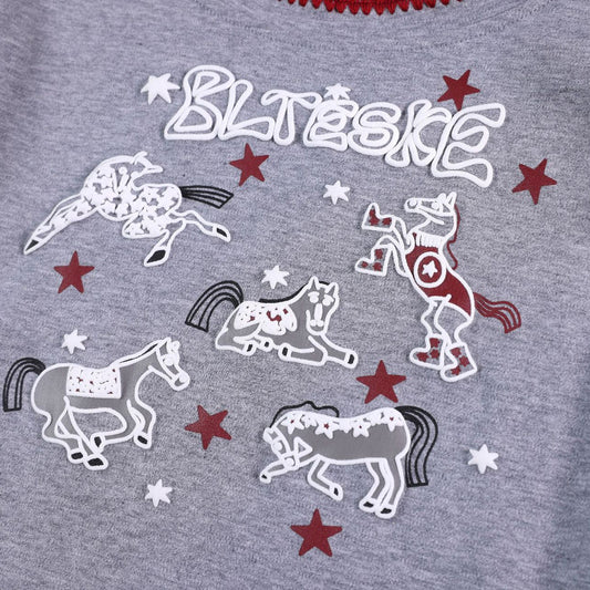 Horse Print Square Neck Short Sleeve T-Shirt Pure Desire Office Style Slim Fit Cropped Top - UrbanNest Co