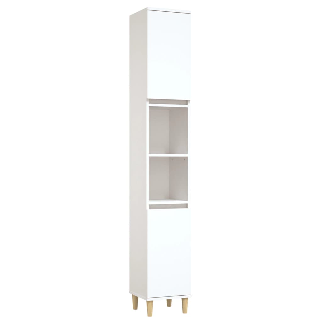 NNEVL Bathroom Cabinet White 30x30x190 cm Engineered Wood - UrbanNest Co