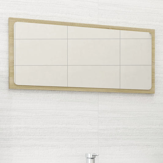 NNEVL Bathroom Mirror Sonoma Oak 80x1.5x37 cm Chipboard - UrbanNest Co