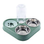 500ML Dog Bowl Cat Feeder Bowl With Dog Water Bottle Automatic Drinking Pet Bowl Cat Food Bowl Pet Stainless Steel Double 3 Bowl - UrbanNest Co