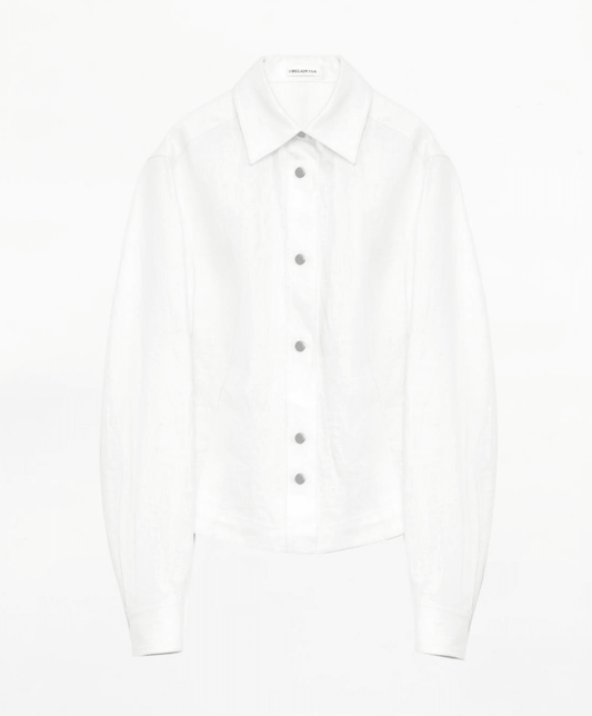 "Berlin Afternoon Tea" Refreshing breathable twill linen deconstructed silhouette old money style waist shirt top - UrbanNest Co