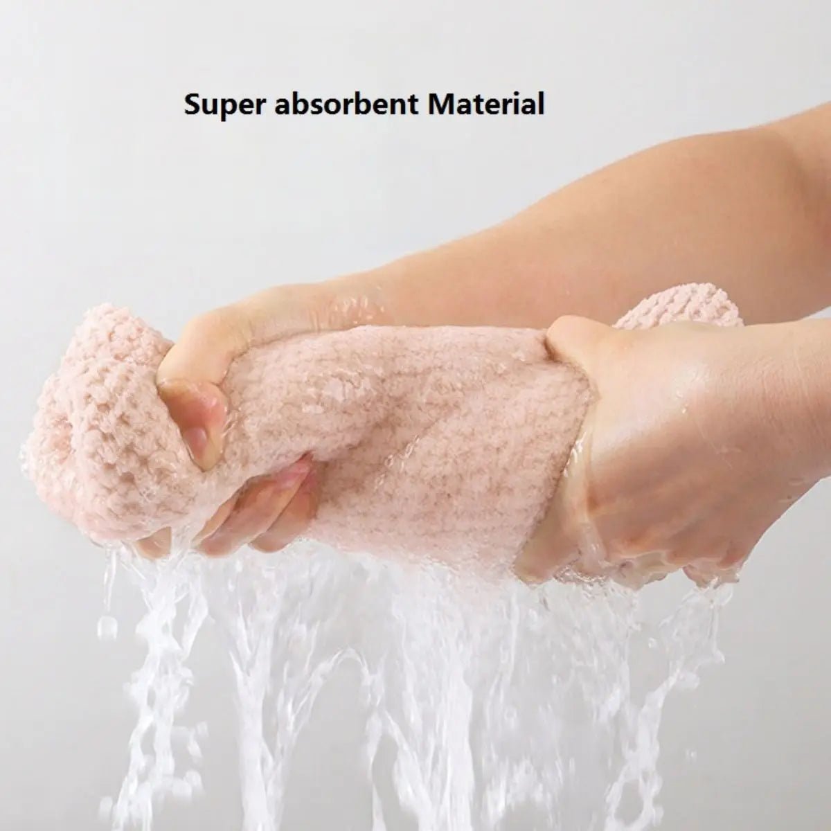 Solid color hair towel Textured dry hair cap 9.8 "X 25.5" absorbent hair towel wrap for button - down women - UrbanNest Co