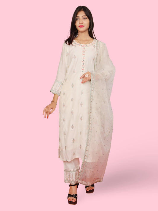 Women's Cotton Kurta - Pant, and Dupatta Set - UrbanNest Co