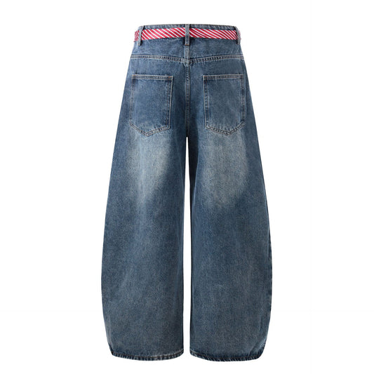 Denim Pants Women High Waist Loose Drape Wide Leg Versatile Slimming Floor Length Knife Pants - UrbanNest Co