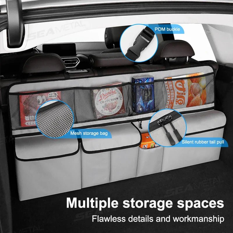9 - Pocket Car Seat Back Organizer Wear - Resistant Oxford Cloth Gray - UrbanNest Co