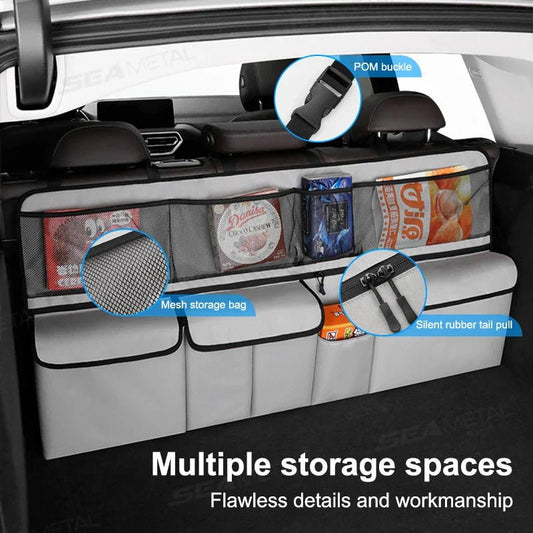 9 - Pocket Car Seat Back Organizer Wear - Resistant Oxford Cloth Gray - UrbanNest Co