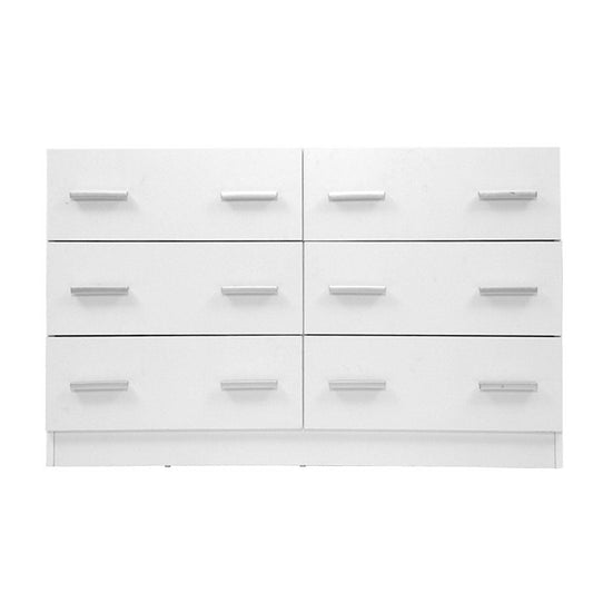 NNEDSZArtiss 6 Chest of Drawers Cabinet Dresser Tallboy Lowboy Storage Bedroom White - UrbanNest Co