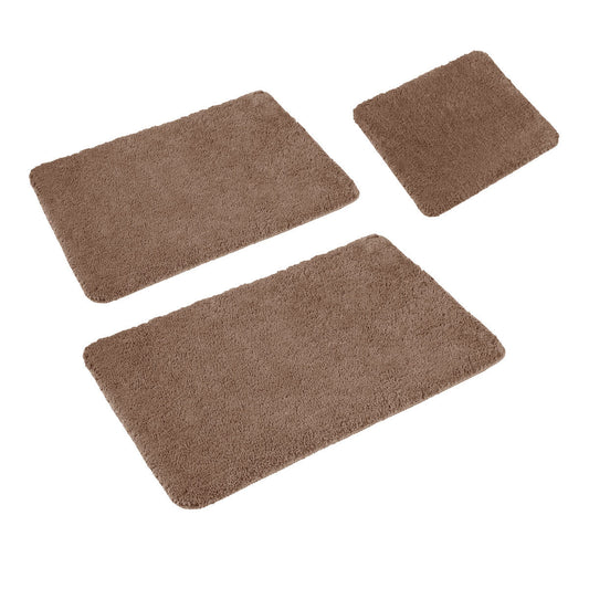 NNEDSZ Sleim Set of 3 Bath Mat Set Light Brown - UrbanNest Co