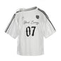 Number Print Off - Shoulder Baseball Style T-Shirt Casual Short Sleeve Top - UrbanNest Co