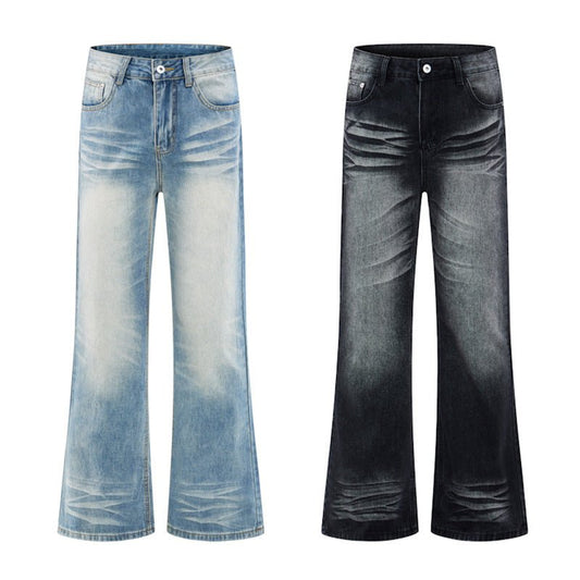 Style Wrinkle Catwhisker Flared Jeans for Men - UrbanNest Co