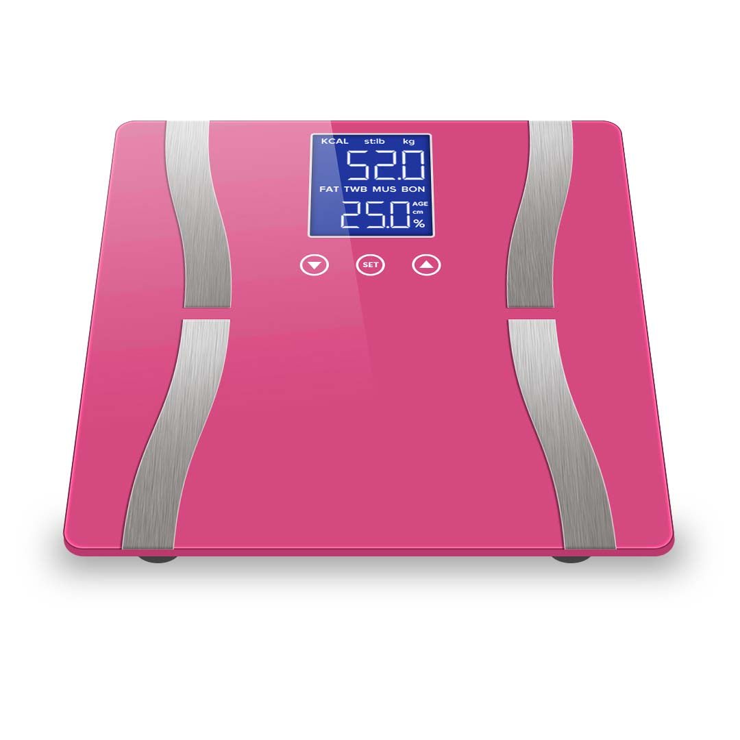 SOGA Glass LCD Digital Body Fat Scale Bathroom Electronic Gym Water Weighing Scales Pink - UrbanNest Co