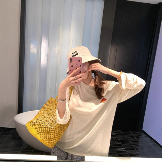 Chic Rayon Cool T-Shirt with Beaded Embroidery Long Sleeve - UrbanNest Co