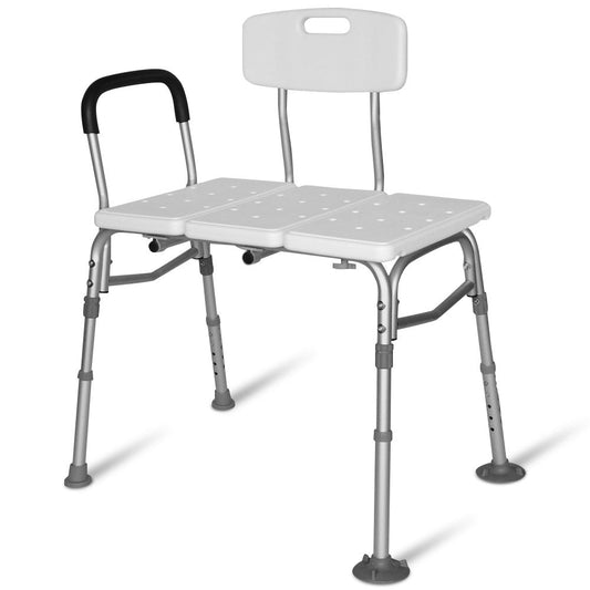 NNEMB Bath Transfer Bench Chair - Bathtubs or Shower - 125kg Capacity - for Seniors Elderly - White - UrbanNest Co