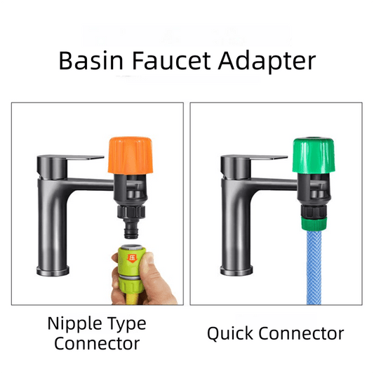 2 - Pack Orange Universal Quick Connector for Taps Up To 3.3CM WIth Leak - Proof Design - Kitchen & Bathroom Mixer Tap to Garden Hose Adapter - UrbanNest Co