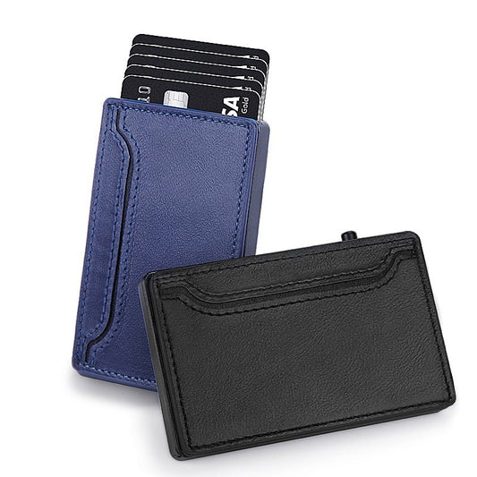 TOYFID Wallet With PU Leather Cover,Aluminum Alloy Pop Up Wallet Holder Card - UrbanNest Co