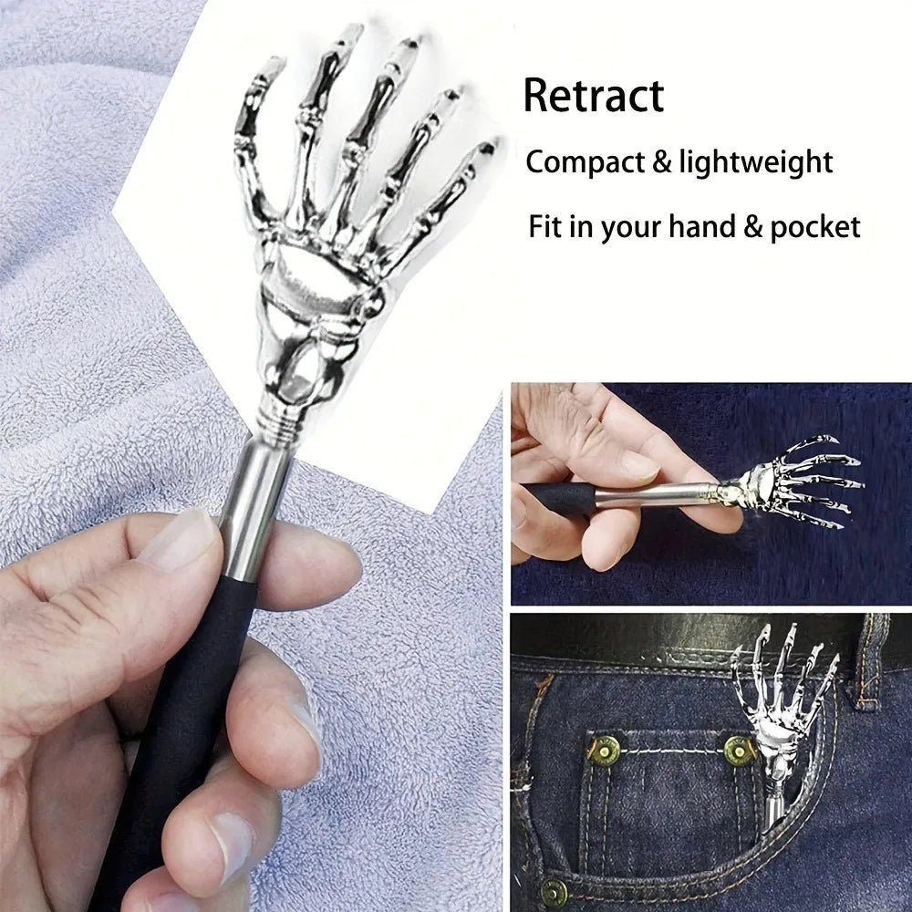 Portable Extendable Back Scratcher Stainless Steel Telescoping Back Scratcher for Both Human and Pets Extendable Back Massager - UrbanNest Co