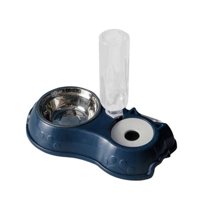 500ML Dog Bowl Cat Feeder Bowl With Dog Water Bottle Automatic Drinking Pet Bowl Cat Food Bowl Pet Stainless Steel Double 3 Bowl - UrbanNest Co