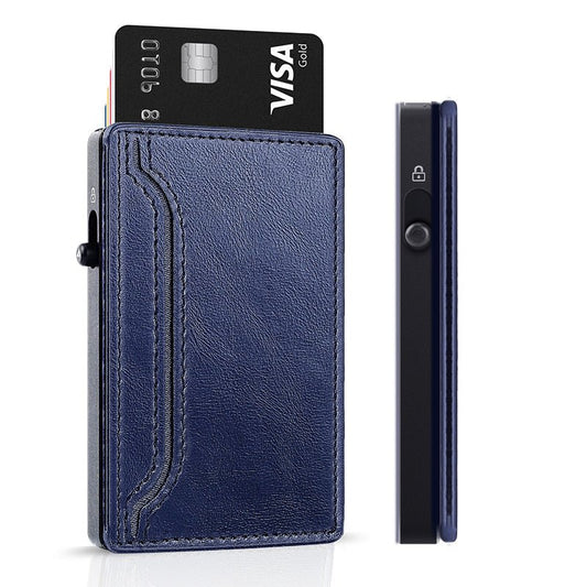 TOYFID Wallet With PU Leather Cover,Aluminum Alloy Pop Up Wallet Holder Card - UrbanNest Co