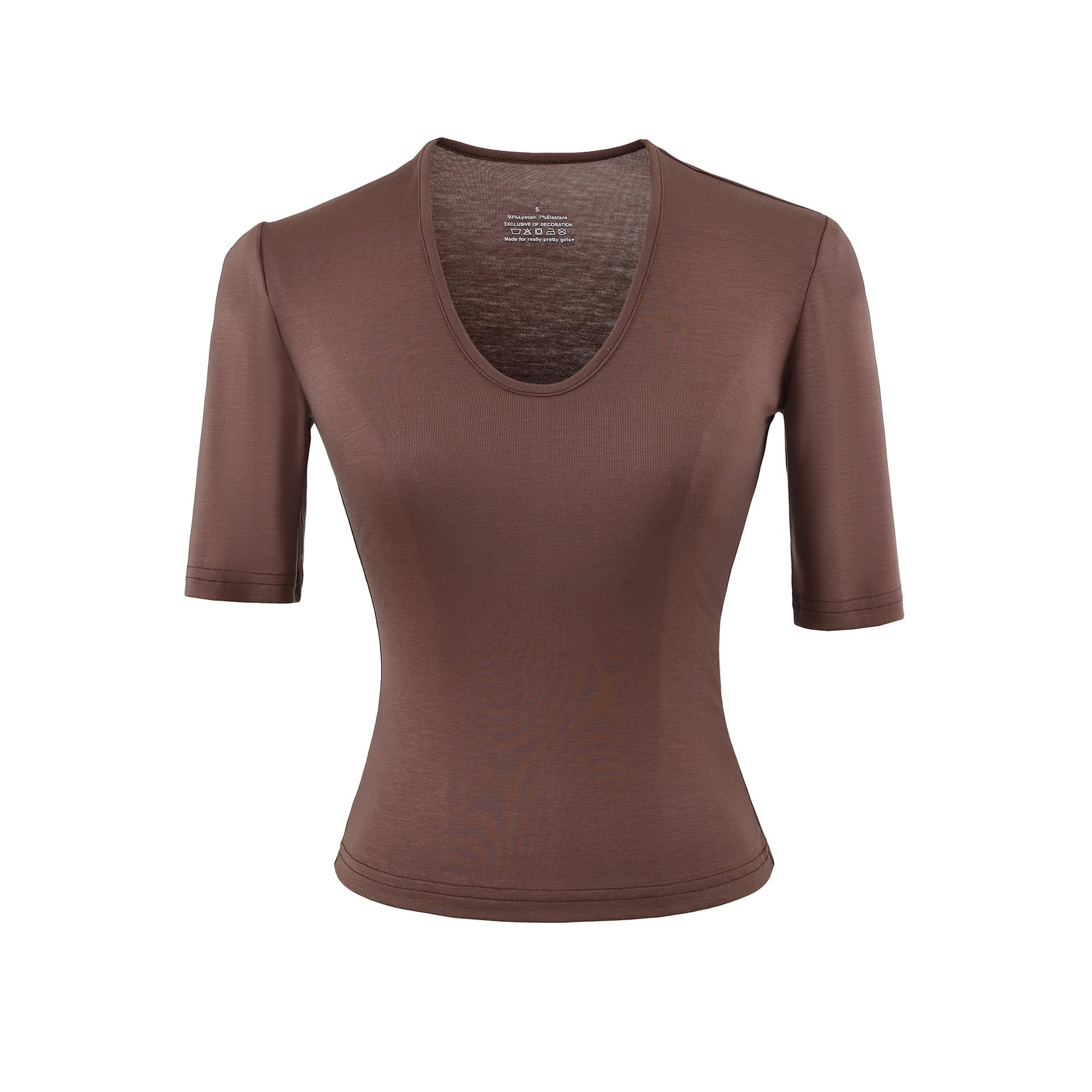 U - neck mid sleeve T-shirt for women - UrbanNest Co