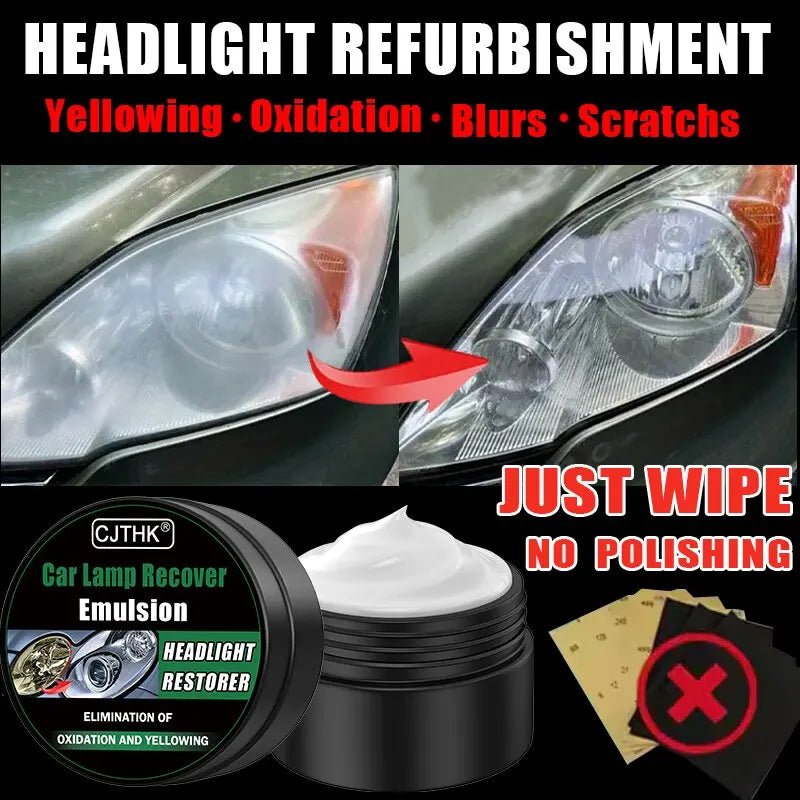 Car Headlight Restoration Polishing Kits Headlamp Scratch Remover Repair Cleaning Paste Remove Oxidation Headlight Polish Liquid - UrbanNest Co