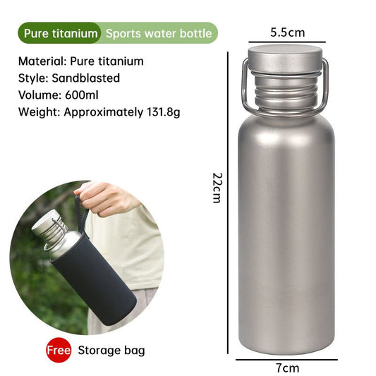 Pure Titanium Water Bottle, Lightweight Single - Wall Wide Mouth for Sports, Camping, Travel - UrbanNest Co