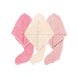 Solid color hair towel Textured dry hair cap 9.8 "X 25.5" absorbent hair towel wrap for button - down women - UrbanNest Co