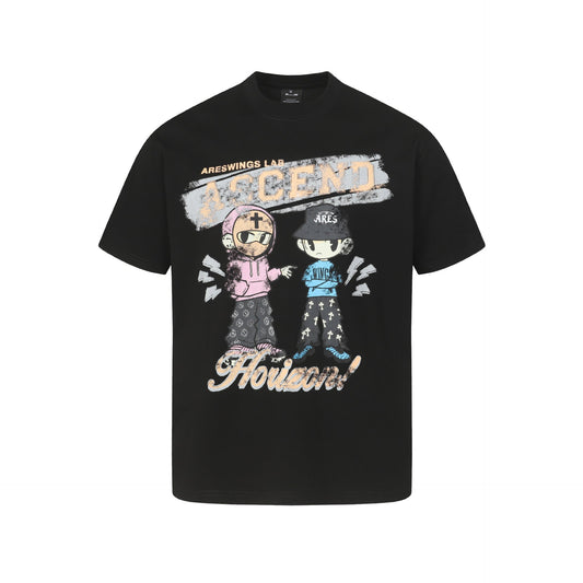 Cartoon Print Short Sleeve T-Shirt Unisex Quick - Dry Cool - Feeeling Top - UrbanNest Co