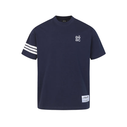 Quick - Dry Three - Stripe Half - High Neck T-Shirt Men Letter Embroidery Logo Top - UrbanNest Co