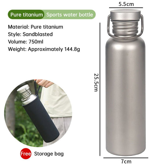Pure Titanium Water Bottle, Lightweight Single - Wall Wide Mouth for Sports, Camping, Travel - UrbanNest Co