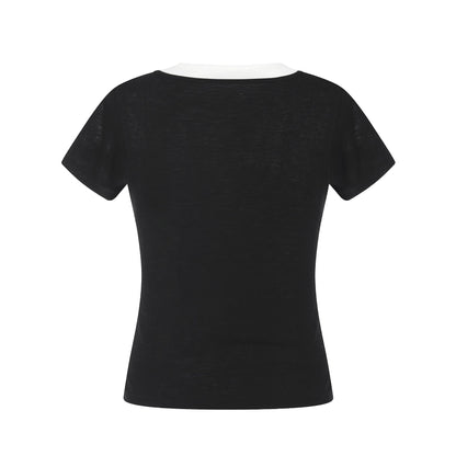 Two - Piece T-Shirt Slim Fit with Button Design Versatile and Professional Style Top - UrbanNest Co
