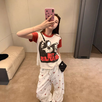 Summer Home T Series! Retro Print Relaxed Fashion T-Shirt - UrbanNest Co