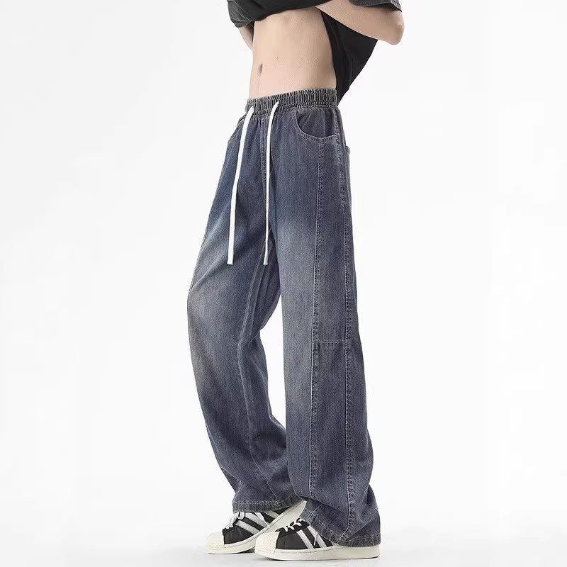 Casual Loose Straight Leg Wide Leg Jeans for Men - UrbanNest Co