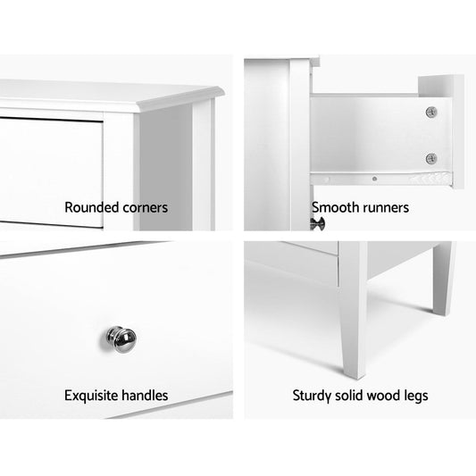 NNEDSZ Chest of Drawers Storage Cabinet Bedside Table Dresser Tallboy White - UrbanNest Co