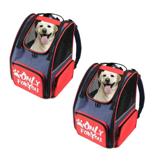 SOGA 2X Red Pet Carrier Backpack Breathable Mesh Portable Safety Travel Essentials Outdoor Bag - UrbanNest Co