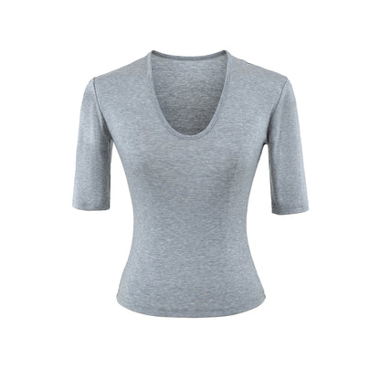 U - neck mid sleeve T-shirt for women - UrbanNest Co