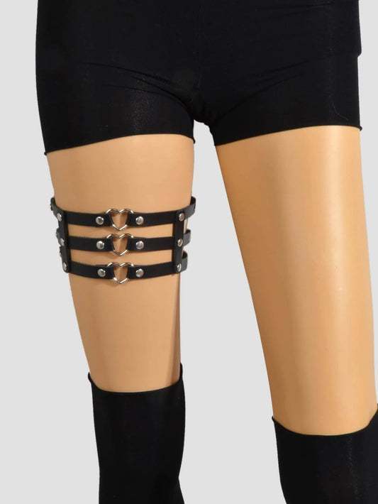 Punk Gothic Black Pu Leather Elastic Leg Chain Cosplay Party Body Jewellery Gift - UrbanNest Co