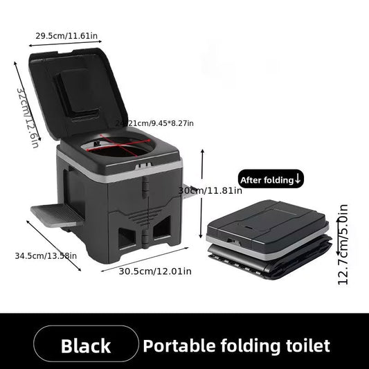 Foldable Portable Toilet for Car & Camping - Emergency Outdoor Stool with Odor - Proof Design, Adult Travel Toilet - UrbanNest Co