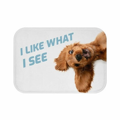 Funny Dog Looking Up Bath Mat - UrbanNest Co