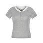 Two - Piece T-Shirt Slim Fit with Button Design Versatile and Professional Style Top - UrbanNest Co