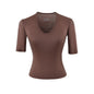 U - neck mid sleeve T-shirt for women - UrbanNest Co